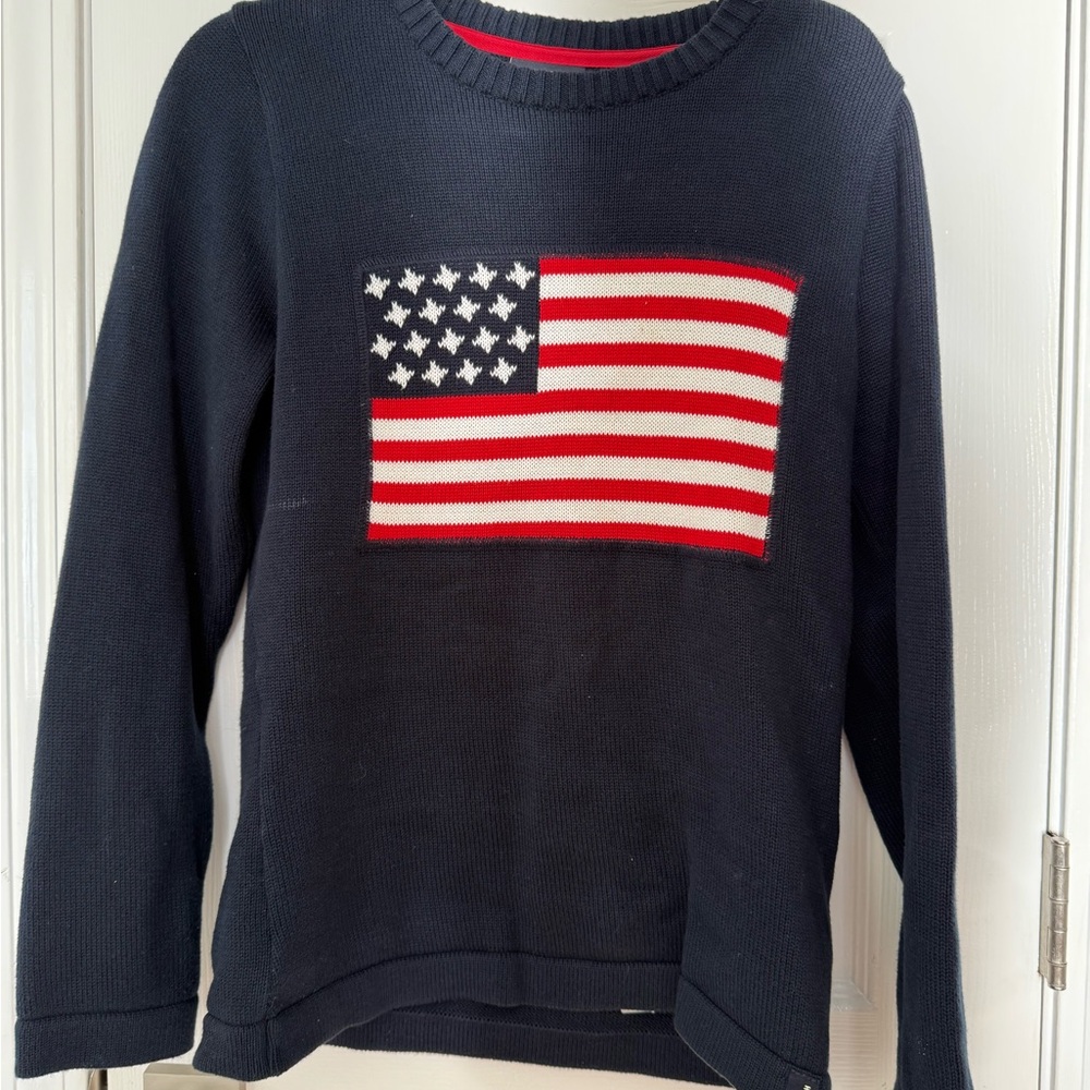 Holebrook Sweden Navy Sweater with American Flag – Size M